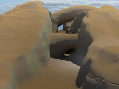 The Abyss desert island in middle of ocean 3D model
