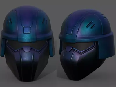 Helmet scifi military futuristic technology cyborg  Low-poly 3D model