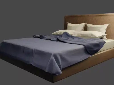 Modern Bed and Blanket Free 3D model