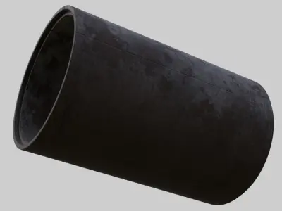 Concrete Pipe 1B Low-poly 3D model