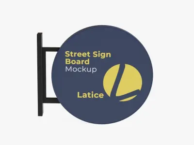 Signboard round shelf Low-poly 3D model