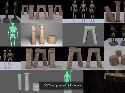 3D Tomb pharaoh  3D Model Pack