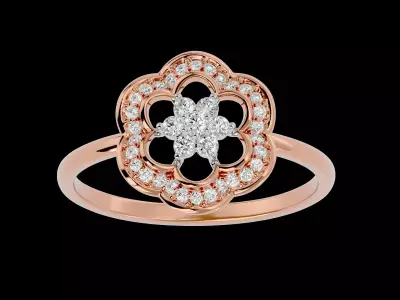 Light Minimalist Diamond Ring Earrings Pendant Set 3D print model