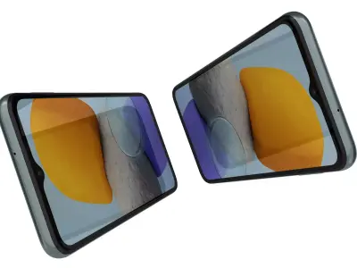 Samsung Galaxy M23 Deep Green And Light Blue High Poly 3D model