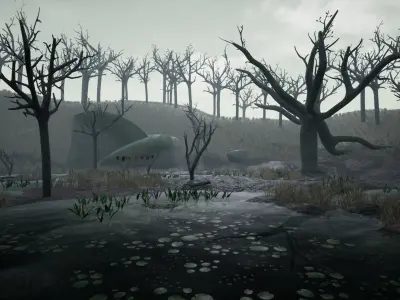 Artsate - Swamp Environment Low-poly 3D model