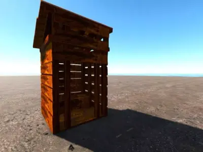 Old Out House Free 3D model