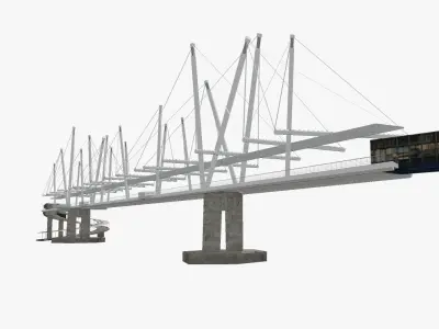Kurilpa Bridge Low-poly 3D model