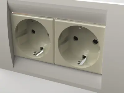 Double socket Low-poly 3D model