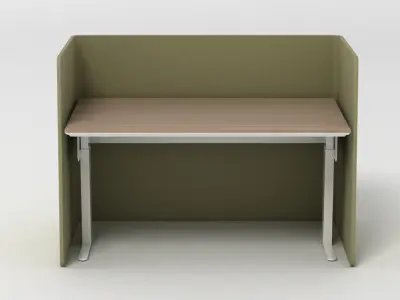 Office Desk in Cubicle Low-poly 3D model