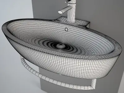 Simas LFT34 wash-basin Low-poly 3D model