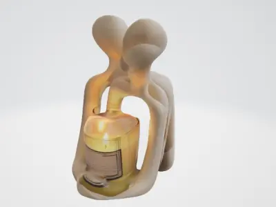 Romantic Artistic Candle 3D Model 3D model