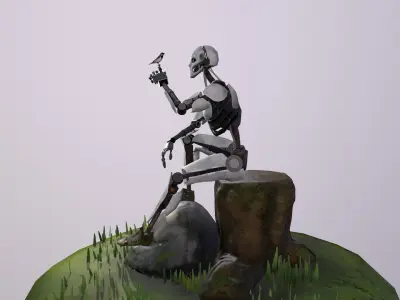 Diorama Robot - Post War Low-poly 3D model