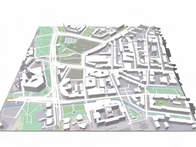 Cityscape Leipzig Germany fragment city 3D model