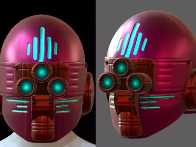 Gas mask helmet 3d model scifi Low-poly  Low-poly 3D model 359