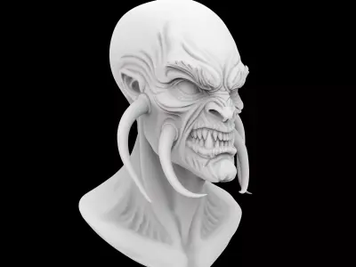 Alien Warrior Bust 3D Print Model 3D print model