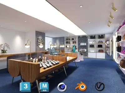 Complete JEWELRY SHOP - Retail Environment Display Assets Low-poly 3D model