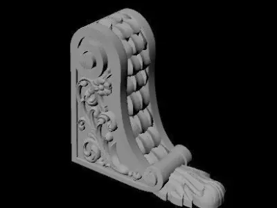 pilaster ornate gold column 3D model purchase