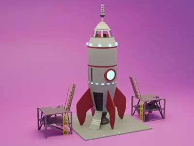 Sci-Fi Spaceship Low-poly 3D model by icepun - Low-poly