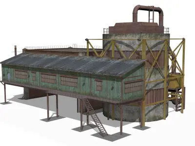 pumping station Low-poly 3D model