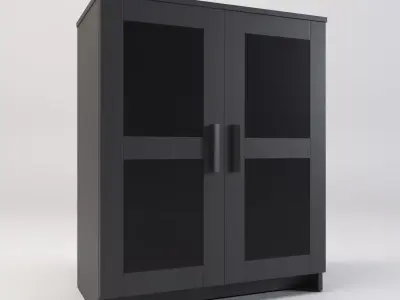 ikea glass shelving cabinet Low-poly 3D model