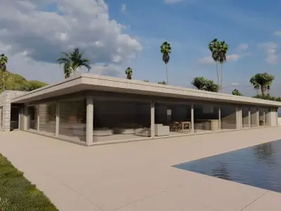Casa Scene-villa-modern house 3D model 33