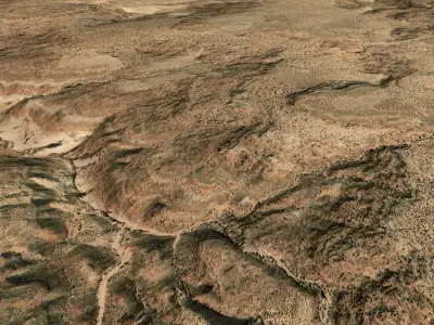 Desert Terrain Surface Landscape Environment PBR 19 Low-poly 3D model