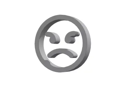 3d angry Low-poly 3D model