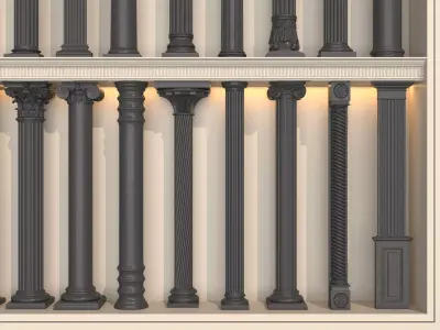 Classical Columns pillar decorate 3D model