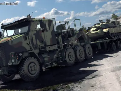  Military Tank Transport Truck Oshkosh M1070 with M1 Abrams 