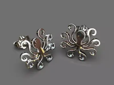 Octopus earrings 3D print model