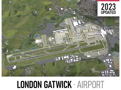 Gatwick Airport Low-poly 3D model