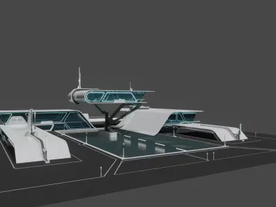 Sci-fi residence villa 3D model