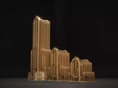 FANTASY ART DECO ARCHITECTURE CLASSIC 06 Low-poly 3D model