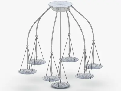 1488 - Chandelier Lamp Low-poly 3D model
