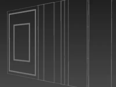 Panel wooden door 3D model