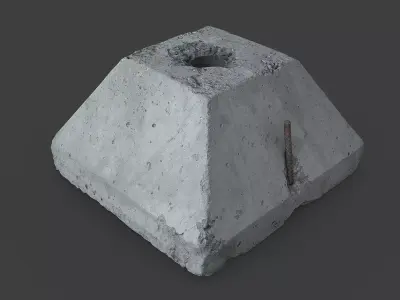 Concrete Block Low-poly 3D model