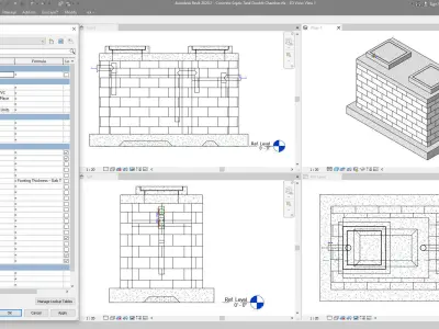 Parametric Concrete Septic Tank Soak Pit and Grease Trap 3D model