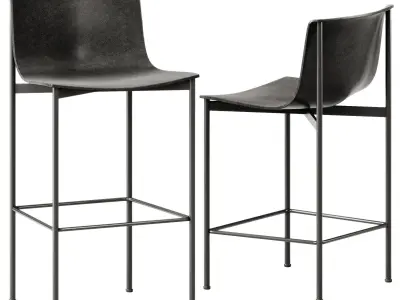 Lema Ombra Leather High Stool 3D model