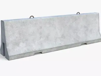 Jersey Concrete Barrier Low-poly 3D model