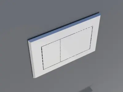 Ceramic wall mounted toilet 3D model