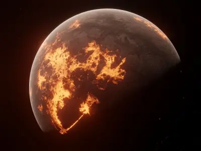 Planet Space Ready to game Low-poly 3D model