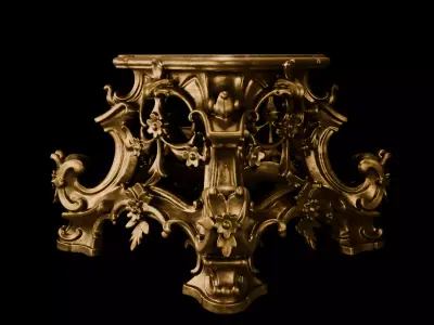 Ornate Rococo Pedestal - Decorative Sculpture Base 3D model