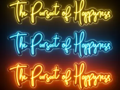 The pursuit of happiness Neon Sign 3D model