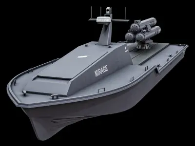  Mirage Saronic - Unmanned Robotic Autonomous Surface Vessel PBR 