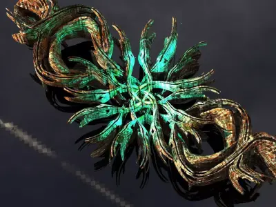 Sea game Flower sci fi sculpture grid 6 3D model