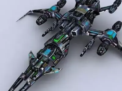 3DRT - Sci-Fi Fighters Fleet  - Fighter 2  Low-poly 3D model