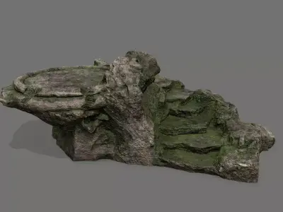 Ladder 2 rock Low-poly 3D model
