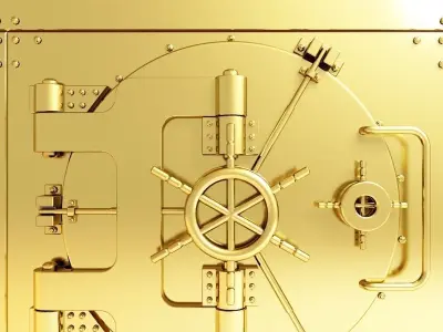 3D Vault golden bank 3D model