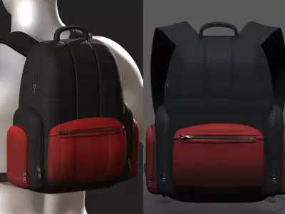 Backpack bag baggage Color 3d low poly Low-poly Low-poly 3D model