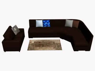 SOFA SET WITH CARPET 11 3D model